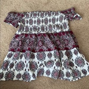 off the shoulder baby doll shirt